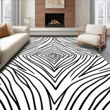 Abstract Boho Chevron Motif with Dynamic Flowing Shapes(Black)