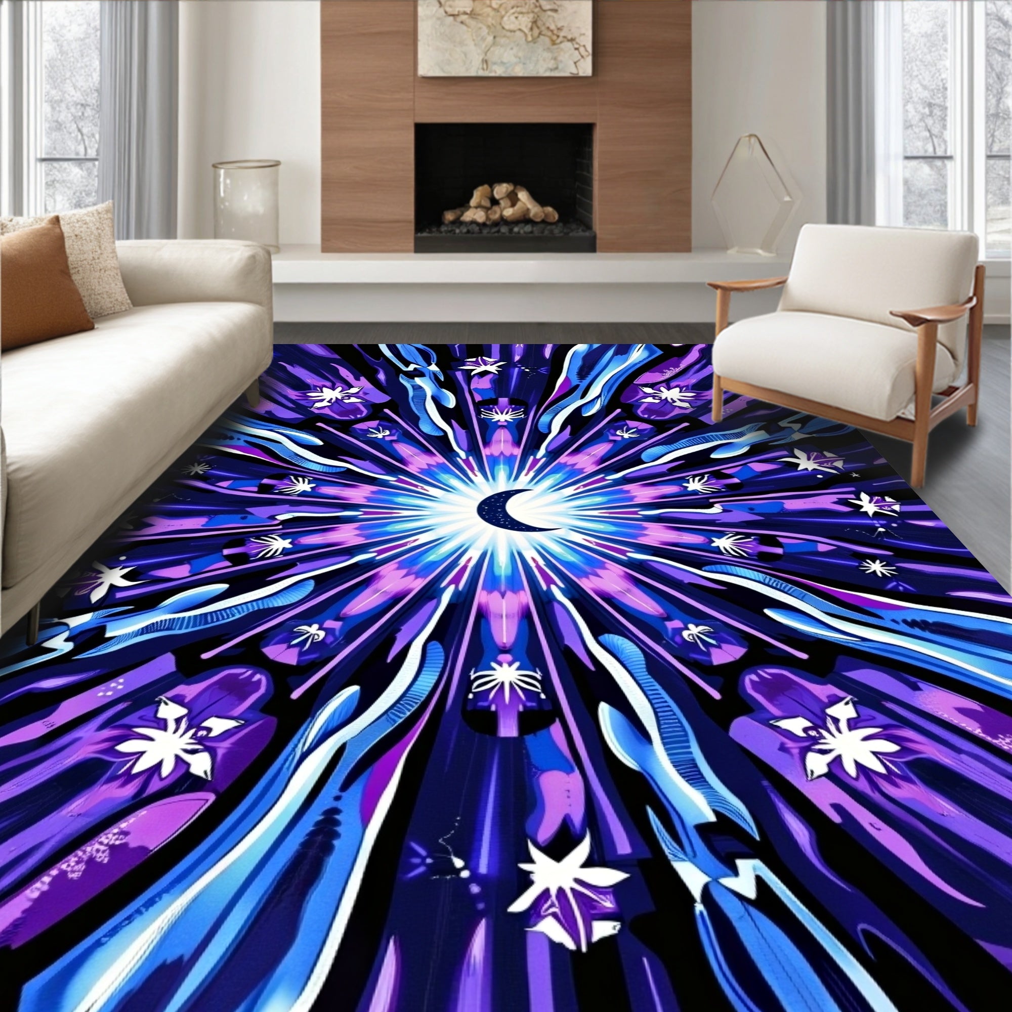 Fantasy Moonbeam Crystal Stars Enchanted Night Throw (Purple) - ODIKA