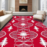 Snowflake Medley Interlocking Motif with Festive Tree Accents(Red)
