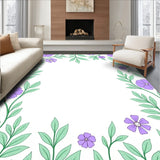 Floral Botanical Flannel Personal Image Text Engraving(Purple)