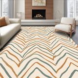 Elegant Interlocking Waves with Subtle Chevron Accents and Neutral Tones(Ivory)