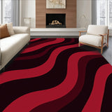 Contemporary Abstract Wave Design Featuring Bold Interlocking Curves(Red)