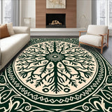 Enchanted Forest Area with Mystical Tree Motifs(Beige)