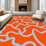 Abstract Smoke Swirl Interlocking Cloud Design(Orange)