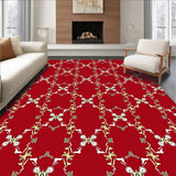 Elegant Interlocking Starburst and Snow Drift Motif(Red)