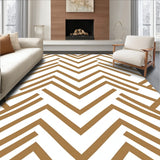 Modern Chevron Blended with Minimalist Abstract Accents(Brown)