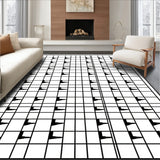 Farmhouse Checkered Welcome with Country Style Grid (Black)