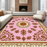 Autumn Wheat Sheaf Damask with Harvest Festival Ornamental Print(Pink)