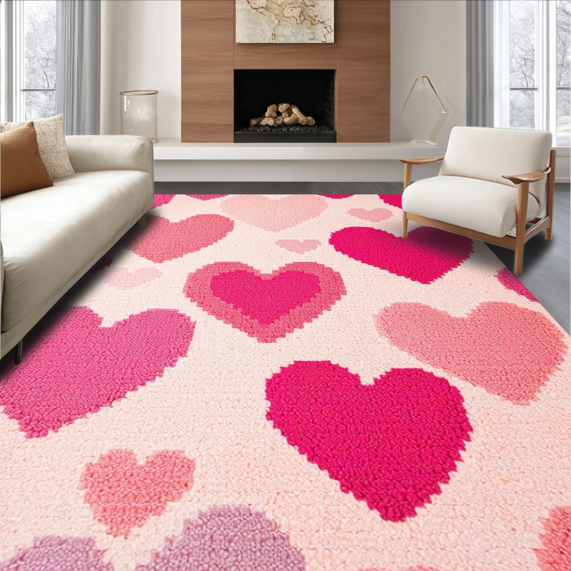 Ultra Soft Area Rug, Non Slip, Stain Resistant, Washable Area Rugs for Living Room, Bedroom, Cute Pink Absorbent Toilet Floor Mat for Dorms(Pink)
