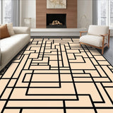 Abstract Labyrinth Maze Featuring Artistic Grid Framework(Beige)