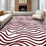 Stylish Abstract Wavy Stripe Comfy Modern Throw(Maroon)