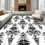 Ornate Floral Damask Baroque Sophisticated Symmetrical (Black)