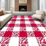 Buffalo Plaid Accent Welcome Holiday Checkered Design(Red)