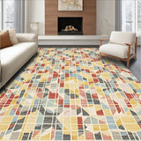 Colorful Geometric Lattice Print Area with Beige Undertones(Yellow)