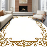 Vintage Damask Flourish Ornamental Baroque Palace Tapestry Style(Brown)