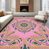 Art Nouveau Fern Scrollwork with Whimsical Floral Lattice Detailing (Pink)