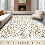 Boho Chic Beige Area Ultra Geometric Modern(Beige)