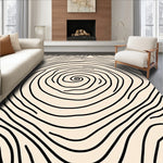 Modern Abstract Ripple with Concentric Flowing Motifs (Beige) - ODIKA