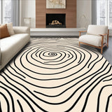 Modern Abstract Ripple with Concentric Flowing Motifs (Beige) - ODIKA