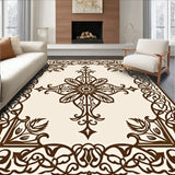 Luxurious Damask Medallion Swirl Trellis Lattice (Brown)