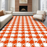Charming Country Checkerboard with Subtle Houndstooth Details(Orange)