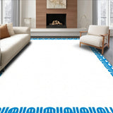 Pile with Subtle Nautical Stripes and Elegant Borders (Blue)