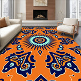 Modern Boho Medallion Featuring Painterly Waves and Dotted Accents (Orange)