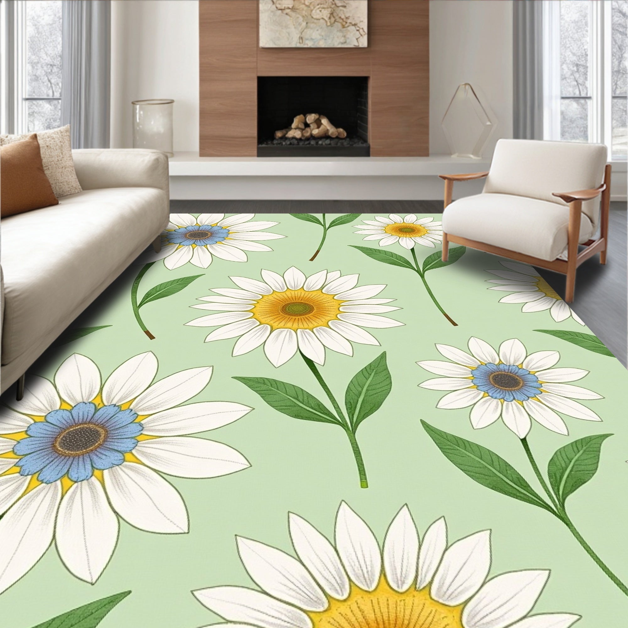 Rustic Farmhouse Bloom Watercolor Artistry Pastoral Illustration (White) - ODIKA