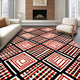 Modern Tartan with Abstract Plaid Crosshatch(Black)