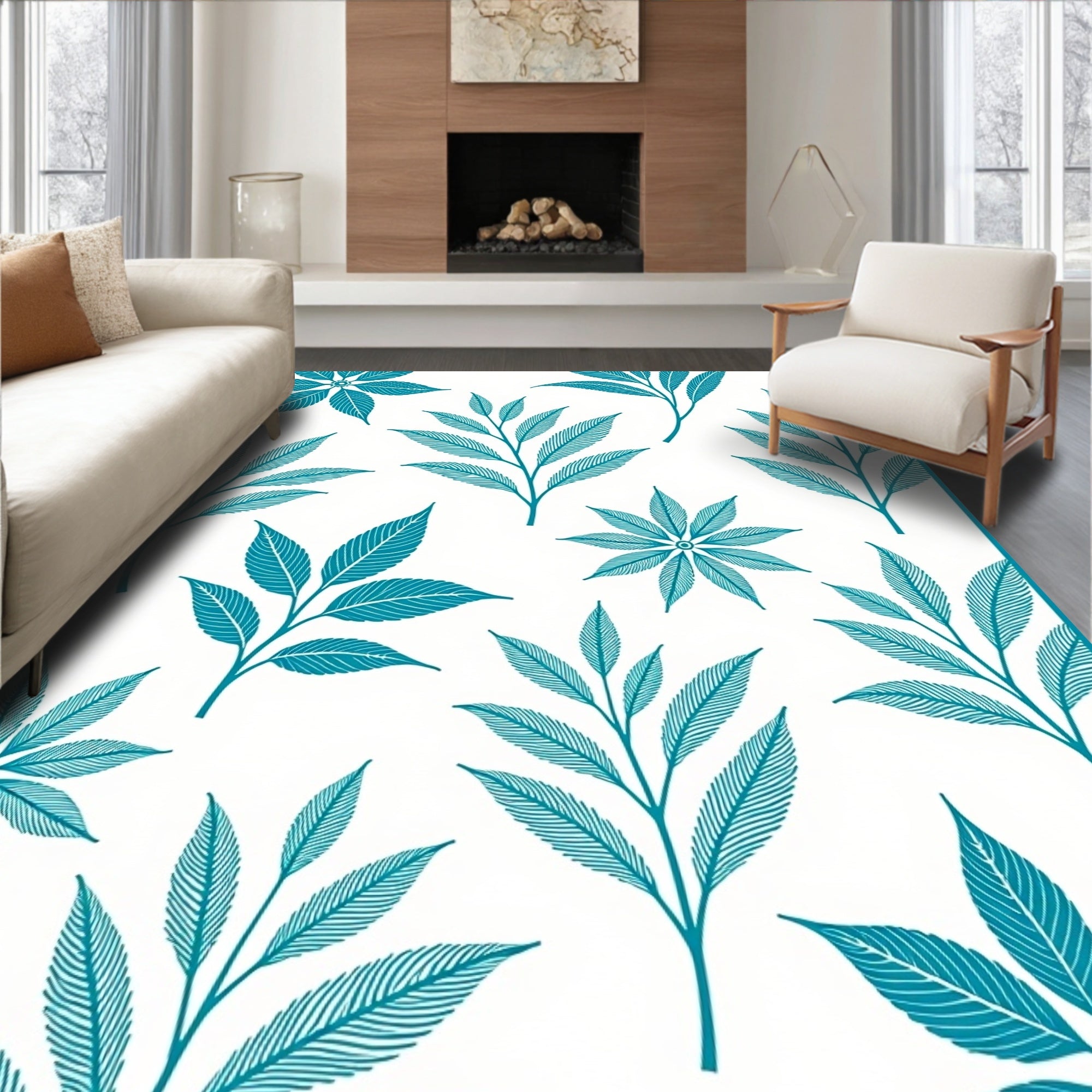 Enchanted Garden Botanical Floral Delicate Nature Inspired Serene (Blue) - ODIKA