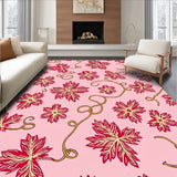 Festive Holly Leaf Cluster With Interwoven Ribbon Embellishments(Pink)