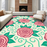 Enchanted Flower Field with Dancing Rose and Hydrangea Motifs(Pink)