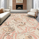 Boho Mosaic Waves with Abstract Leaf Embellishments(Beige)