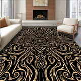 Abstract Swirl Mosaic with Flowing Curved(Black)