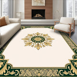 Luxurious Ivory Medallion with Ornate Floral Embellishments (Green)