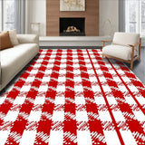 Festive Gingham Crosshatch Yuletide Tapestry(Red)