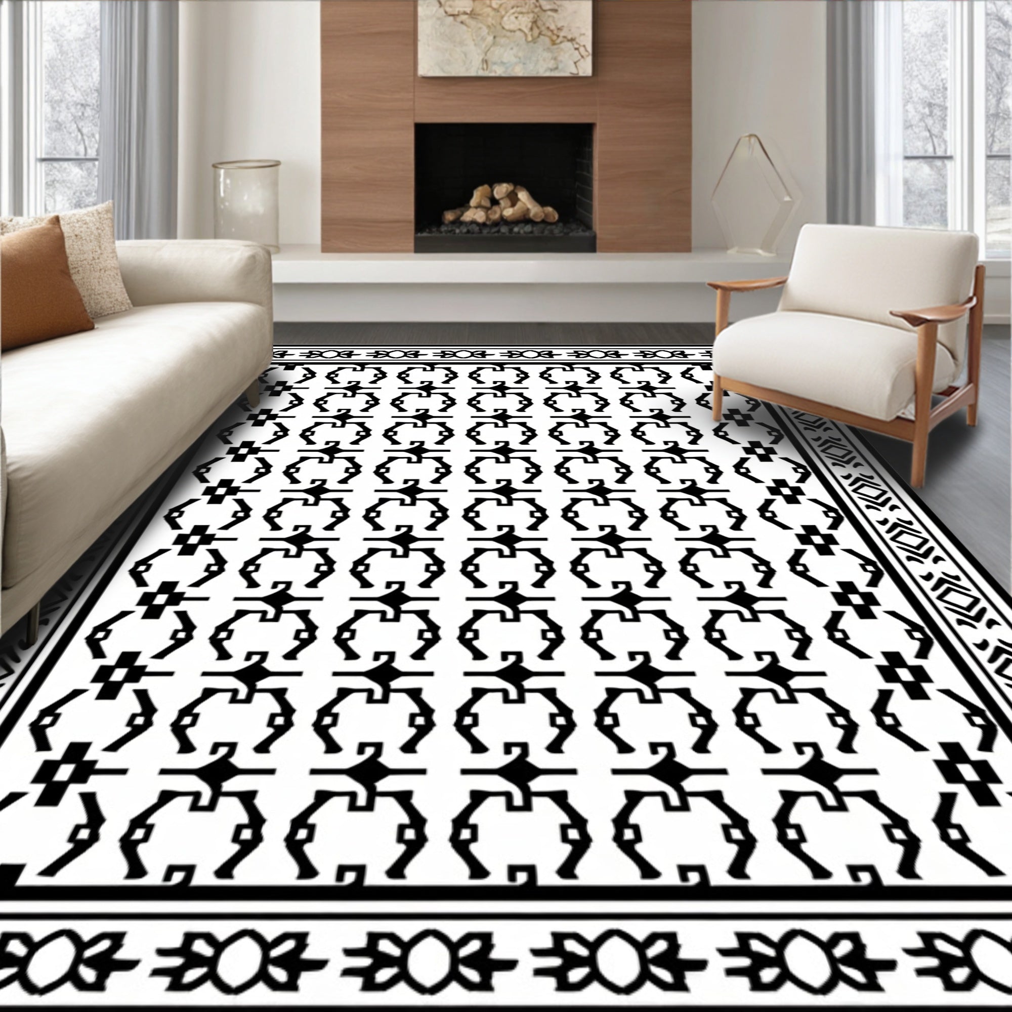 Heritage Labyrinth Showcasing Symmetrical Basketweave (Black) - ODIKA