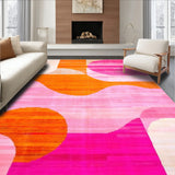 Colorful Abstract Pastel Washable Carpet(Orange)