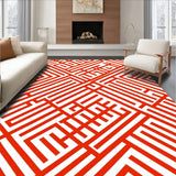 Autumn Checkered Patchwork Interlocking Plaid Art(Red)