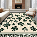Celtic Knot Tapestry Design with Traditional Shamrock Symbols(Ivory)