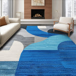 Ultra Soft Area Rug, Non Slip, Stain Resistant, Washable Area Rugs for Living Room, Bedroom, Modern Abstract Grey Blue Living Room Rug(Blue) - ODIKA