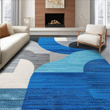 Ultra Soft Area Rug, Non Slip, Stain Resistant, Washable Area Rugs for Living Room, Bedroom, Modern Abstract Grey Blue Living Room Rug(Blue) - ODIKA