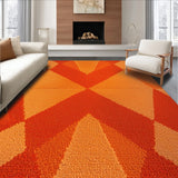 Ultra Soft Area Rug, Non Slip, Stain Resistant, Washable Area Rugs for Living Room, Bedroom, Modern Abstract Geometric Non-Slip Living Room(Orange)