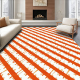Harvest Plaid Featuring Dynamic Orange Stripes and Crisp Lattice(Orange)