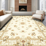 Refined Cream and Beige with Traditional Oriental Floral Design(Beige)