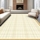 Elegant Cream Camel Grid Area Non Slip Geometric(Beige)