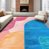 Ultra Soft Area Rug, Non Slip, Stain Resistant, Washable Area Rugs for Living Room, Bedroom, Colorful Geometric Bedroom Rug for Girls(Pink)