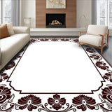 European Garden Tapestry Floral Low Pile Decorative(Brown)