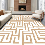 Modern Interlocking Maze with Minimalist Nordic Motifs(Beige)
