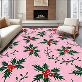 Vintage Holly Berry Wreath with Traditional Botanical Design(Pink)